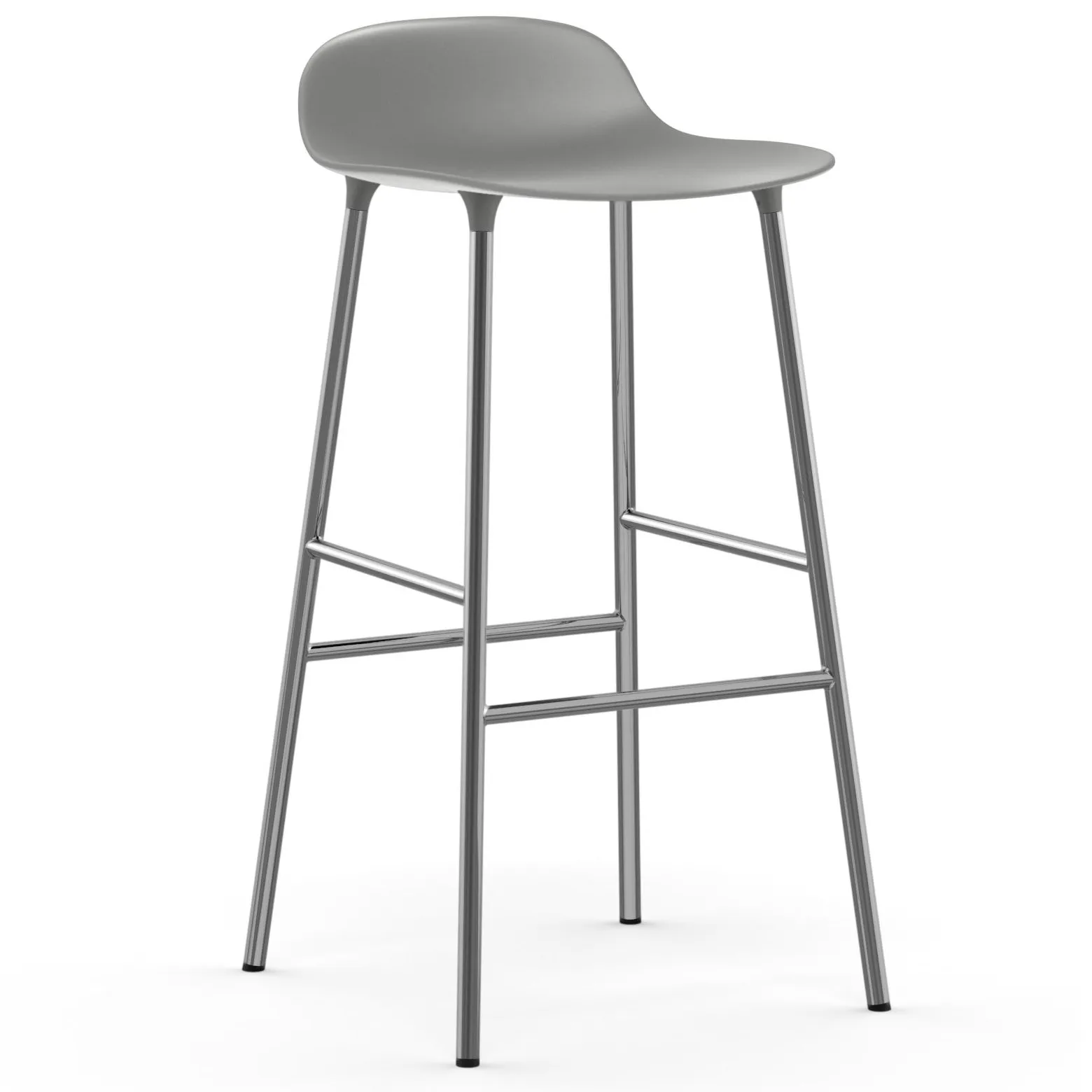 Form bar stool chrome leg 75 cm, grey Normann Copenhagen