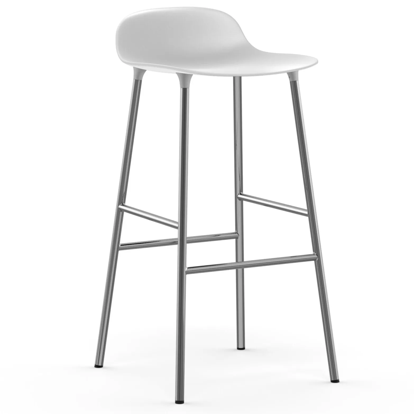 Form bar stool chrome leg 75 cm, white Normann Copenhagen