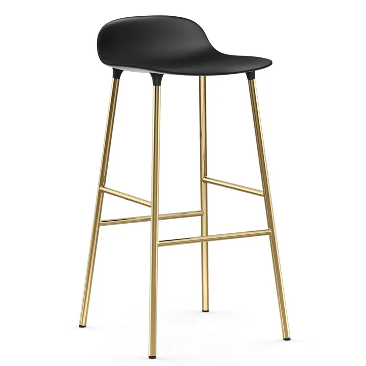 Form barstool bronze leg 75 cm - Black - Normann Copenhagen