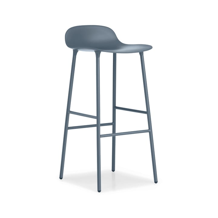 Form Barstool high, Blue, blue-lacquered steel legs Normann Copenhagen