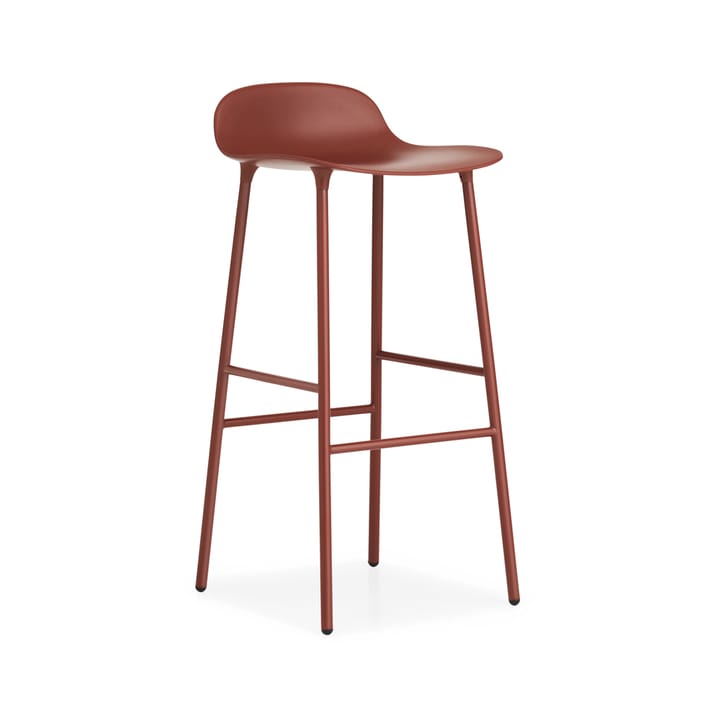 Form Barstool high - Red, red-lacquered steel legs - Normann Copenhagen