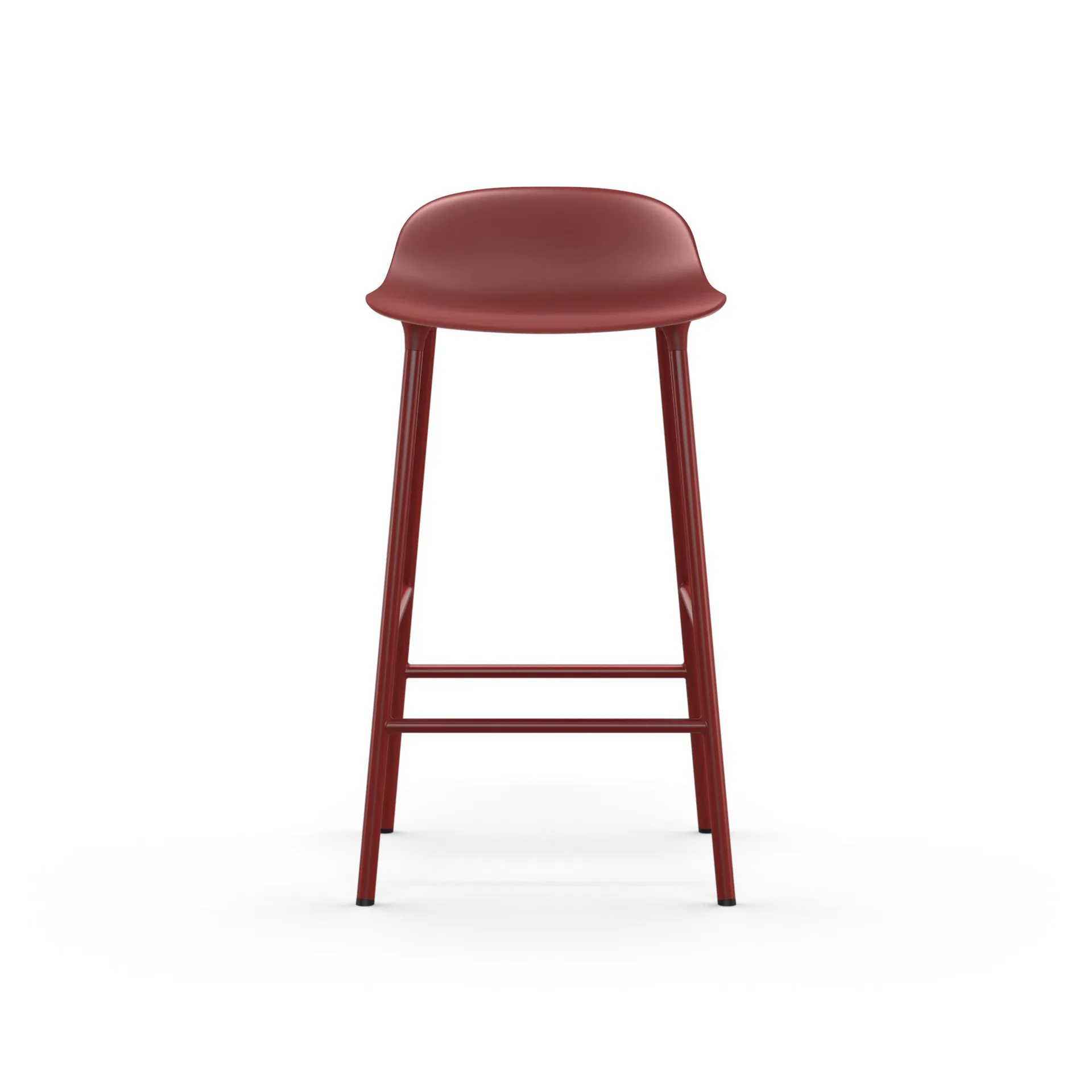 Form barstool low, Red, red-coated steel legs Normann Copenhagen
