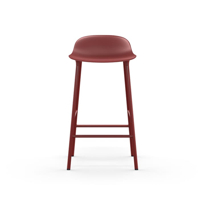 Form barstool low, Red, red-coated steel legs Normann Copenhagen