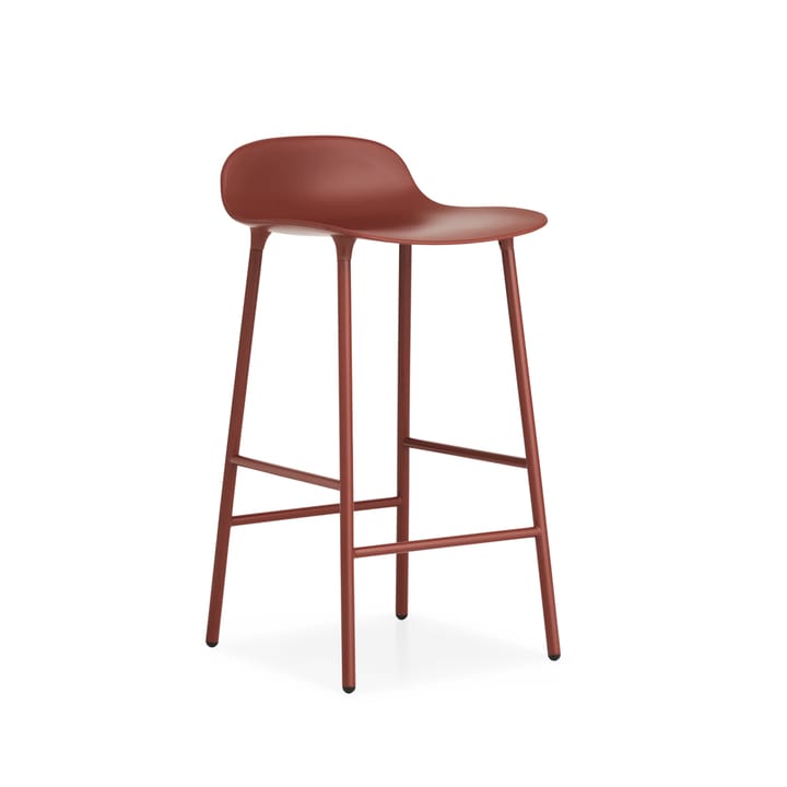 Form barstool low, Red, red-coated steel legs Normann Copenhagen