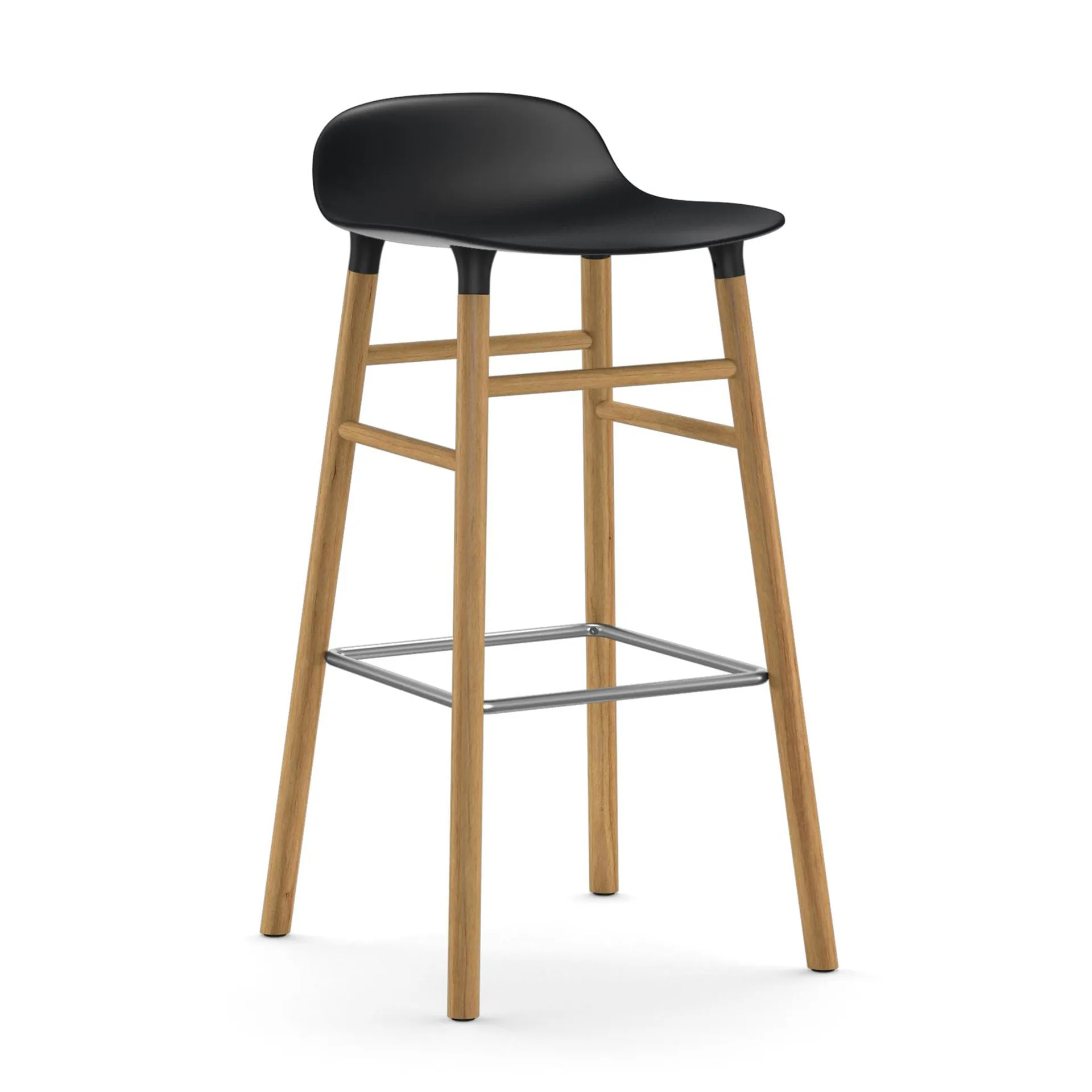 Form barstool oak legs 75 cm, Black Normann Copenhagen