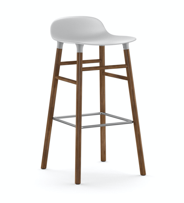 Form barstool walnut legs 75 cm - White - Normann Copenhagen