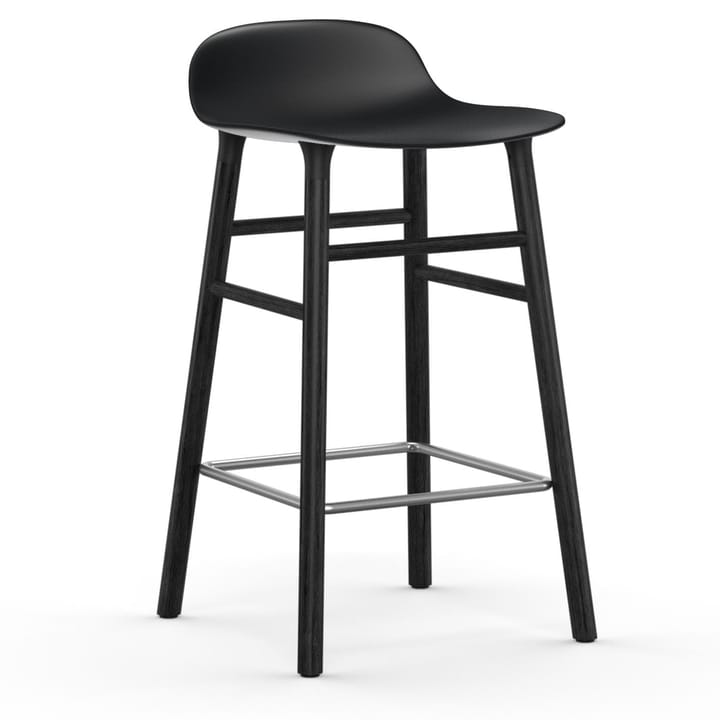 Form Chair barstool varnished oak legs 65 cm, Black Normann Copenhagen