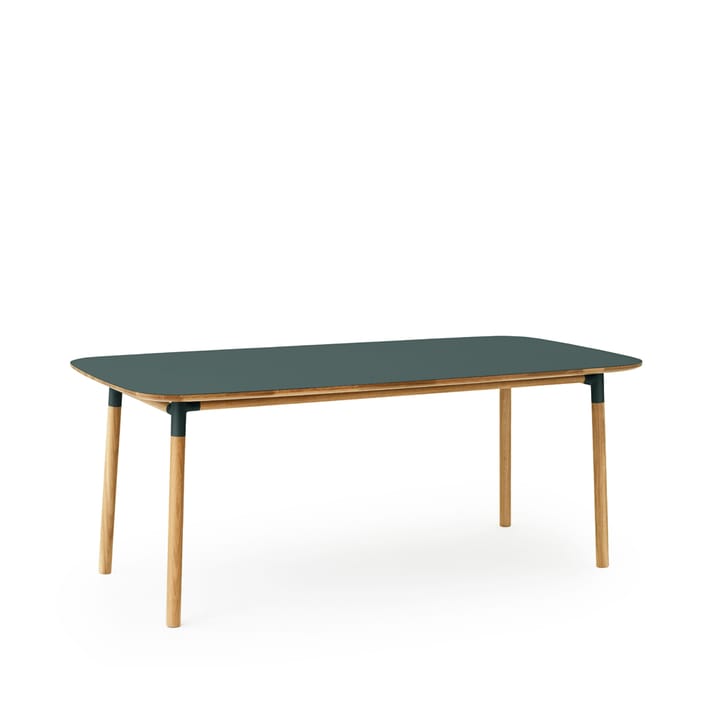 Form dining table, Green. oak legs. 95x200 cm Normann Copenhagen