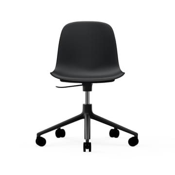 Form swivel chair, 5W office chair - Black, black aluminium, wheels - Normann Copenhagen