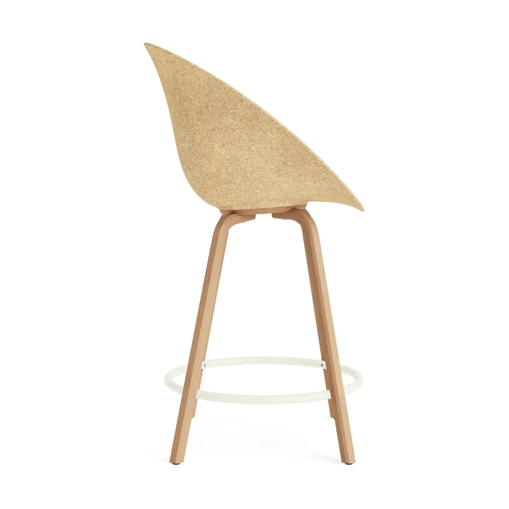 Mat Bar Armchair armchair 65 cm, Hemp-beech-cream steel Normann Copenhagen
