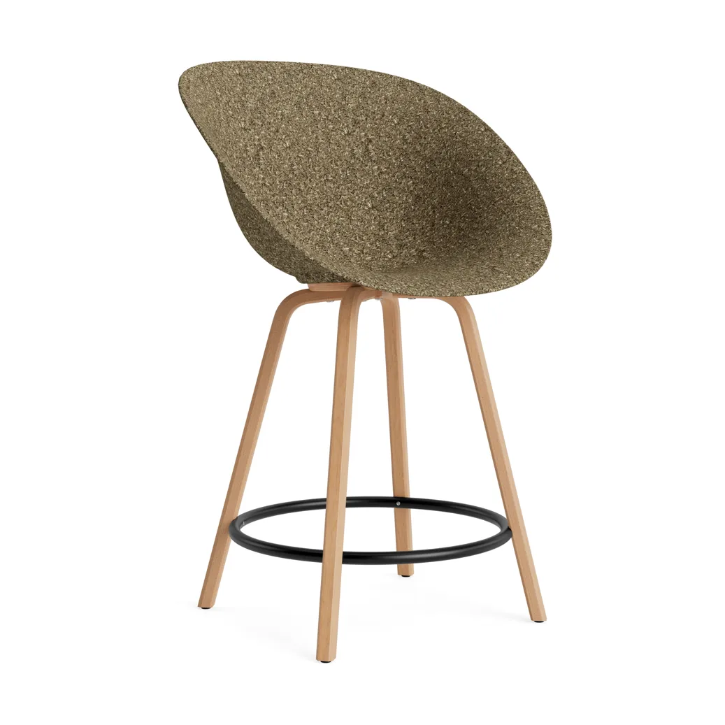 Mat Bar Armchair armchair 65 cm, Seaweed-beech-black steel Normann Copenhagen