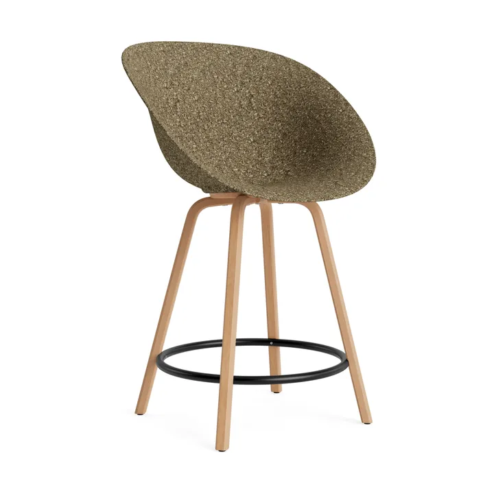 Mat Bar Armchair armchair 65 cm - Seaweed-beech-black steel - Normann Copenhagen