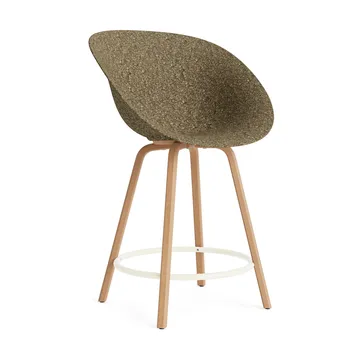 Mat Bar Armchair armchair 65 cm - Seaweed-beech-cream steel - Normann Copenhagen