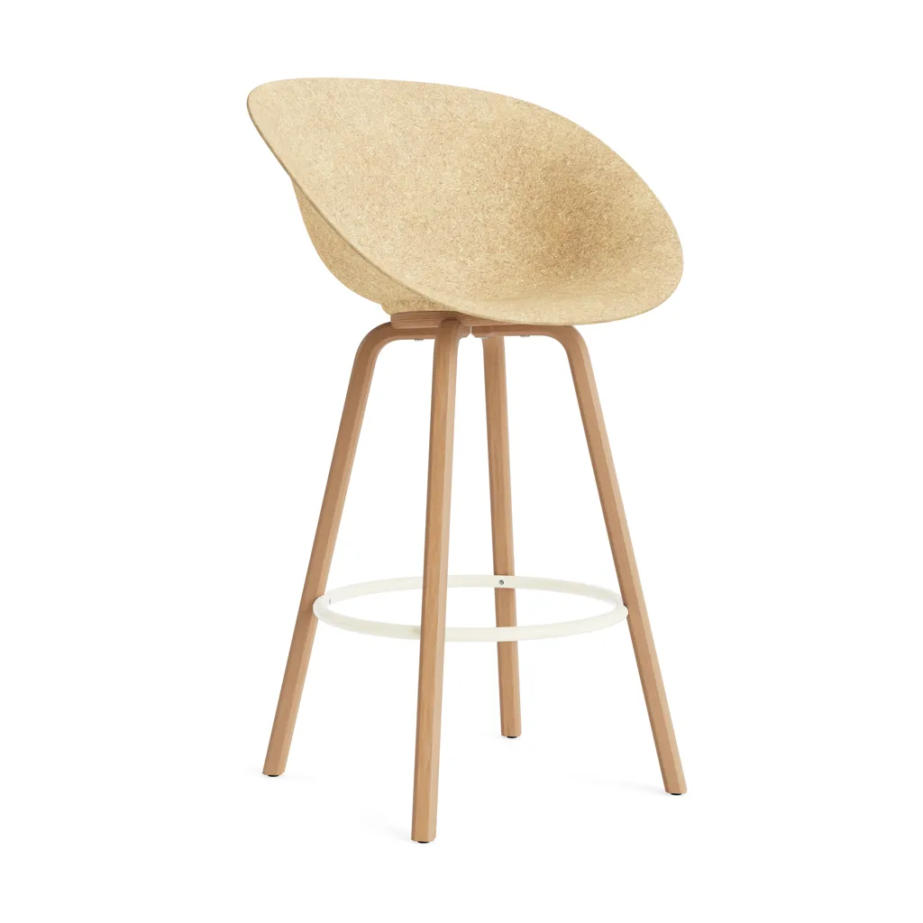 Mat Bar Armchair armchair 75 cm, Hemp-beech-cream steel Normann Copenhagen