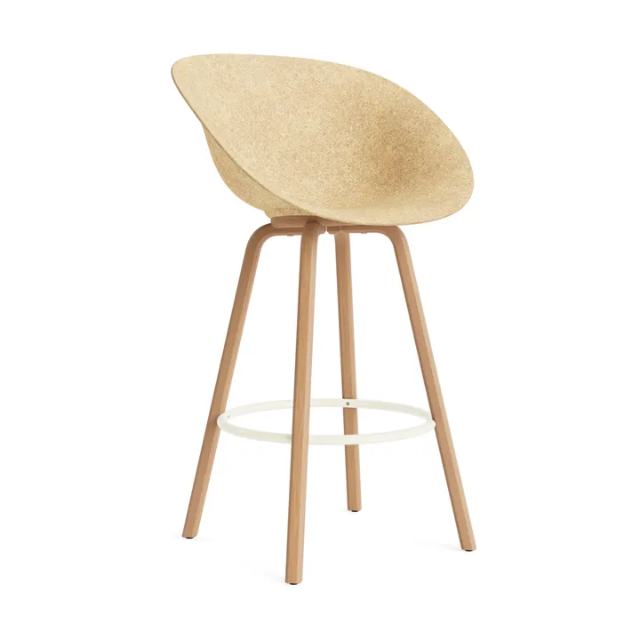 Mat Bar Armchair armchair 75 cm - Hemp-beech-cream steel - Normann Copenhagen