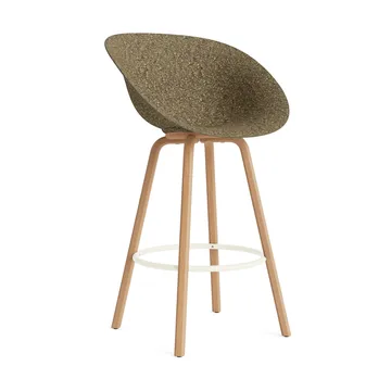 Mat Bar Armchair armchair 75 cm - Seaweed-beech-cream steel - Normann Copenhagen