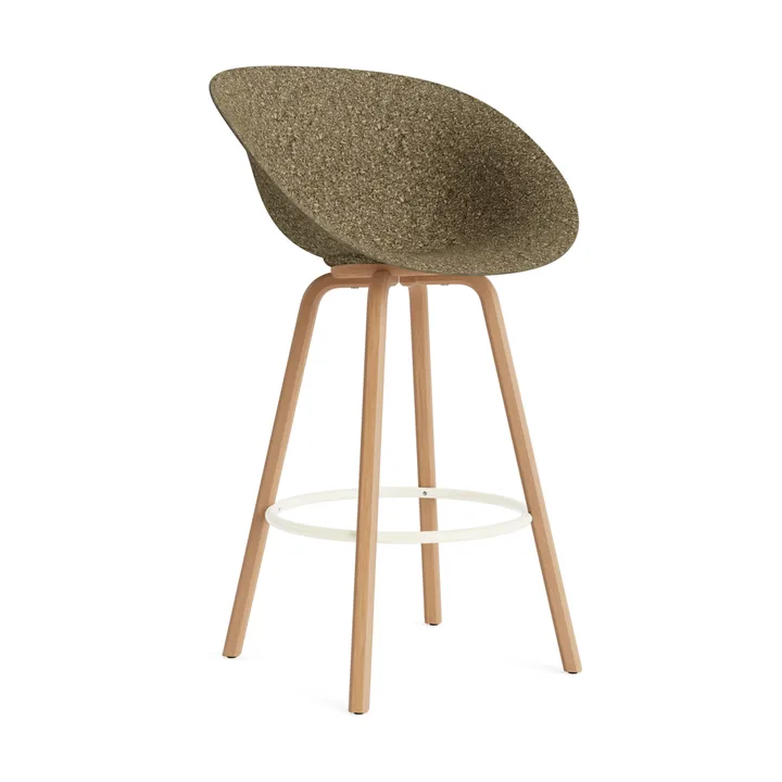 Mat Bar Armchair armchair 75 cm - Seaweed-beech-cream steel - Normann Copenhagen