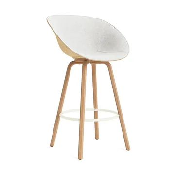 Mat Bar Armchair armchair front-upholstered 75 cm - Hallingdal 110-hemp-beech-cream steel - Normann Copenhagen