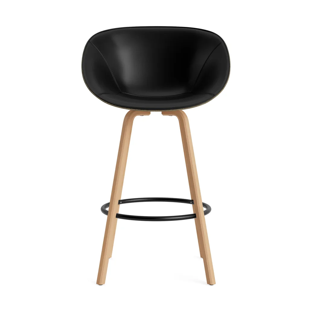 Mat Bar Armchair armchair front-upholstered 75 cm, Ultra 41599-seaweed-beech-black steel Normann Copenhagen