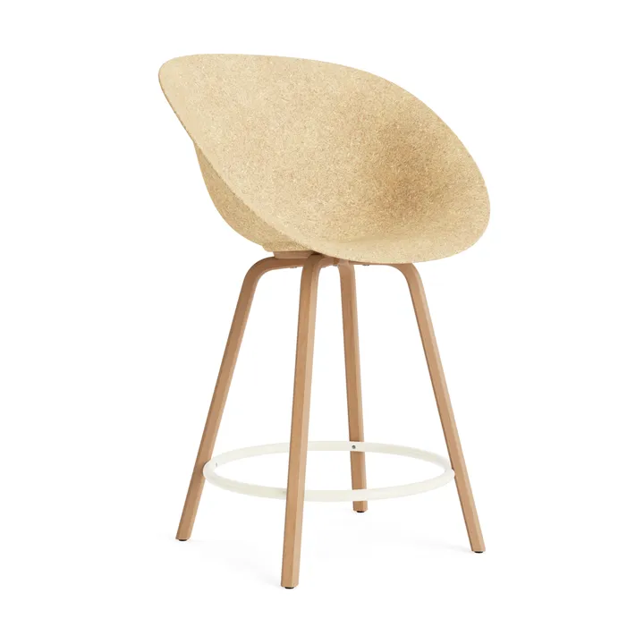 Mat Bar Armchair bar stool 65 cm - Hemp-beech-cream steel - Normann Copenhagen