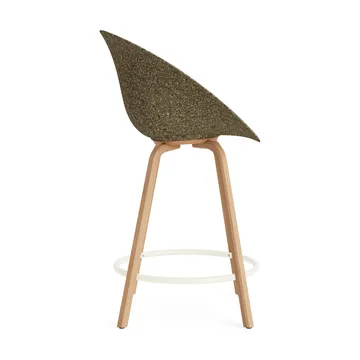Mat Bar Armchair front-upholstered 65 cm - Hallingdal 110-seaweed-beech-cream steel - Normann Copenhagen