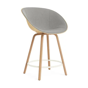 Mat Bar Armchair front-upholstered 65 cm - Remix 133-hemp-beech-cream steel - Normann Copenhagen