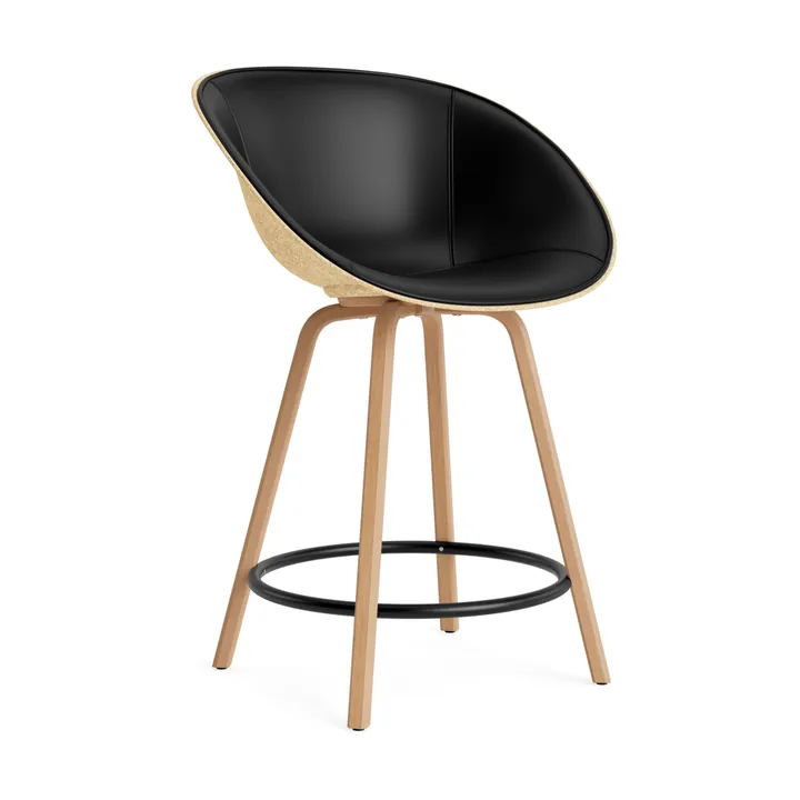 Mat Bar Armchair front-upholstered 65 cm - Ultra 41599-hemp-beech-black steel - Normann Copenhagen
