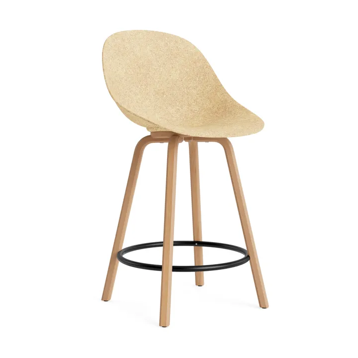 Mat Bar Chair bar stool 65 cm - Hemp-beech-black steel - Normann Copenhagen