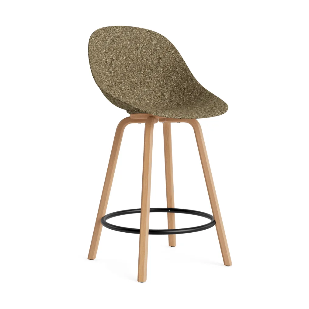 Mat Bar Chair bar stool 65 cm, Seaweed-beech-black steel Normann Copenhagen
