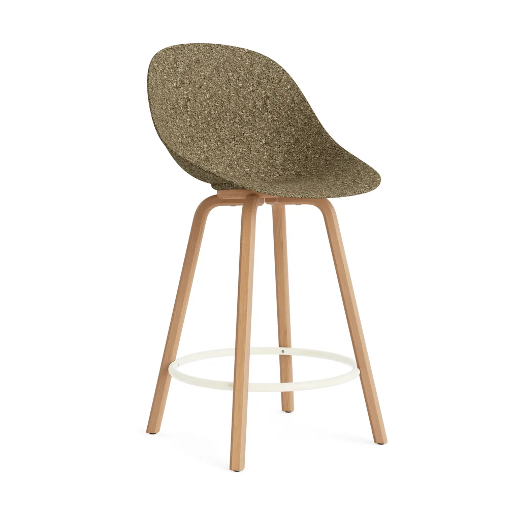 Mat Bar Chair bar stool 65 cm, Seaweed-beech-cream steel Normann Copenhagen
