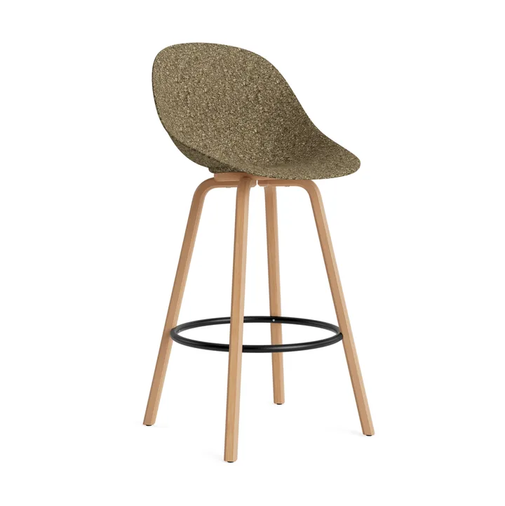 Mat Bar Chair bar stool 75 cm - Seaweed-beech-black steel - Normann Copenhagen