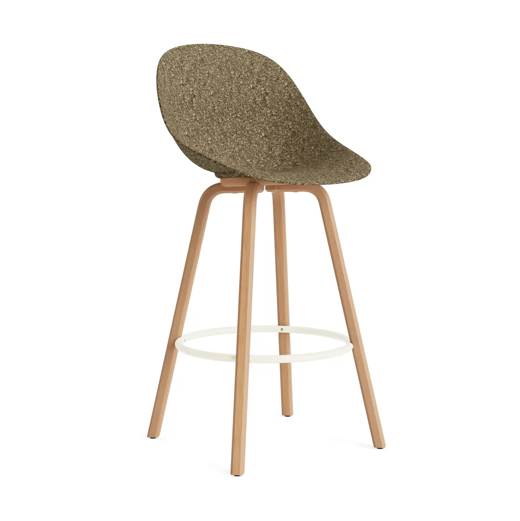 Mat Bar Chair bar stool 75 cm, Seaweed-beech-cream steel Normann Copenhagen