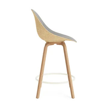 Mat Bar Chair bar stool front upholstered 65 cm - Remix 133-hemp-beech-cream steel - Normann Copenhagen