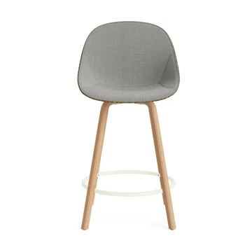 Mat Bar Chair bar stool front upholstered 65 cm - Remix 133-seaweed-beech-cream steel - Normann Copenhagen