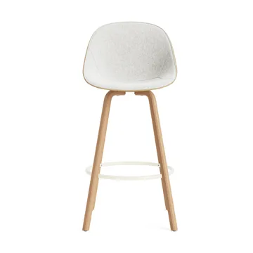 Mat Bar Chair bar stool front upholstered 75 cm - Hallingdal 110-hemp-beech-cream steel - Normann Copenhagen