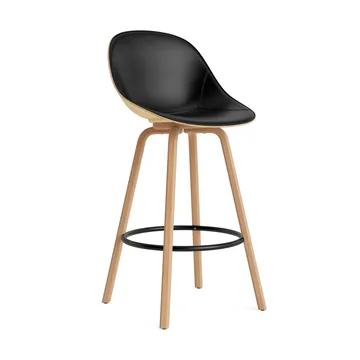 Mat Bar Chair bar stool front upholstered 75 cm - Ultra 41599-hemp-beech-black steel - Normann Copenhagen