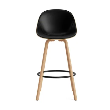 Mat Bar Chair bar stool front upholstered 75 cm - Ultra 41599-hemp-beech-black steel - Normann Copenhagen