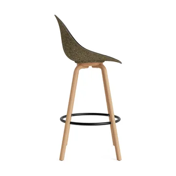 Mat Bar Chair bar stool front upholstered 75 cm - Ultra 41599-seaweed-beech-black steel - Normann Copenhagen