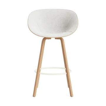 Mat Bar stool front-upholstered 75 cm - Hallingdal 110-hemp-beech-cream steel - Normann Copenhagen