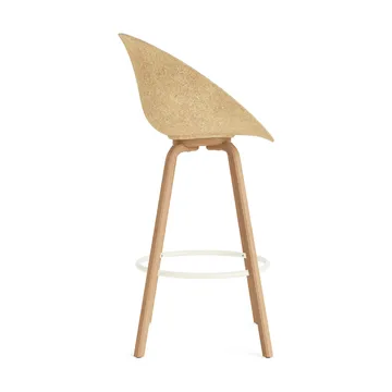 Mat Bar stool front-upholstered 75 cm - Hallingdal 110-hemp-beech-cream steel - Normann Copenhagen