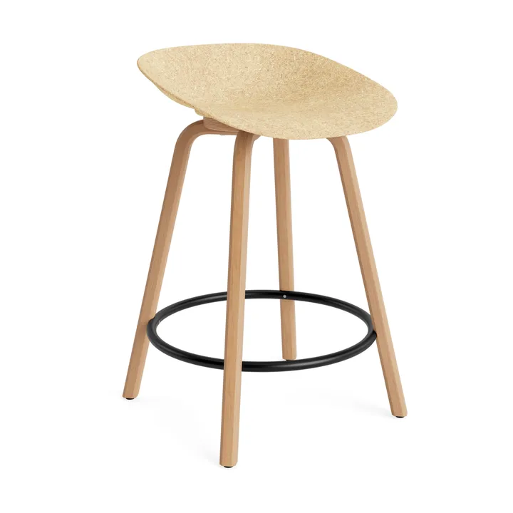 Mat Barstool 65 cm - Hemp-beech-black steel - Normann Copenhagen