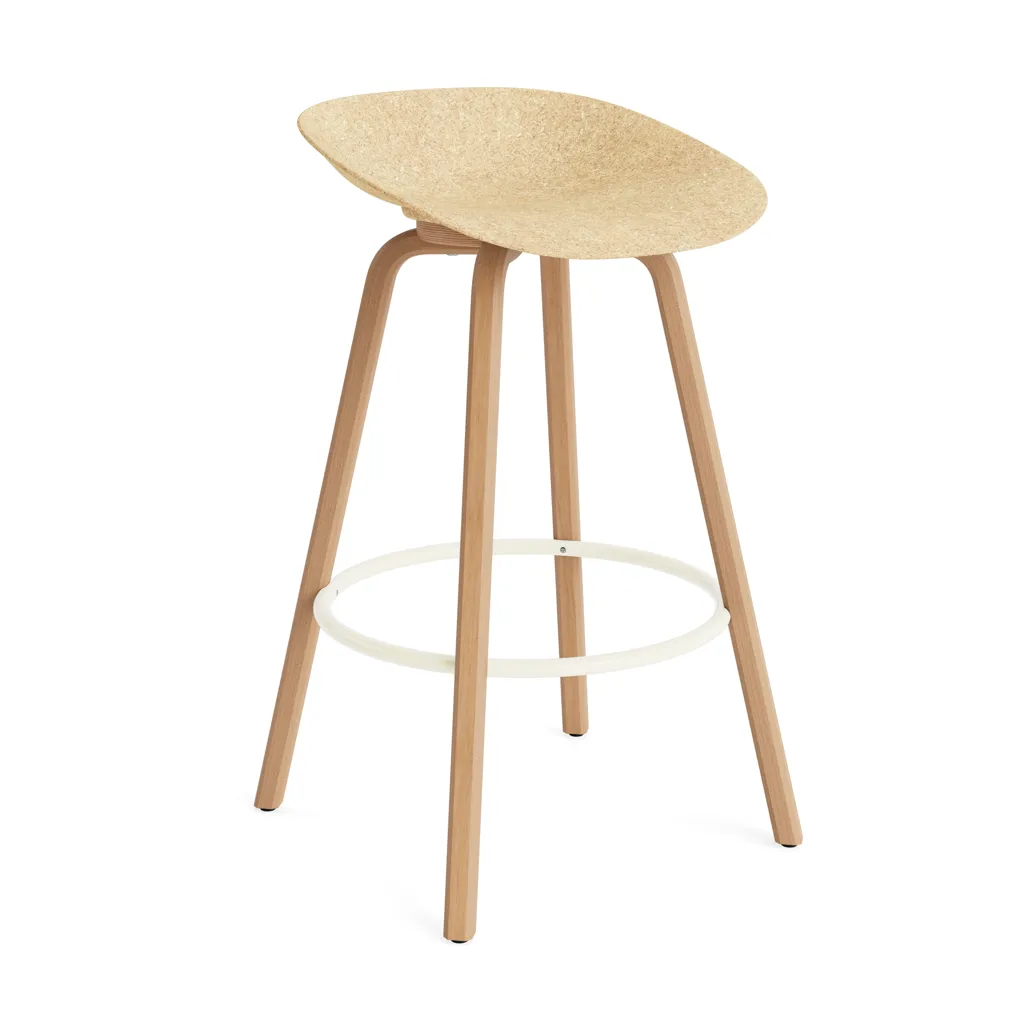 Mat Barstool 65 cm, Hemp-beech-cream steel Normann Copenhagen