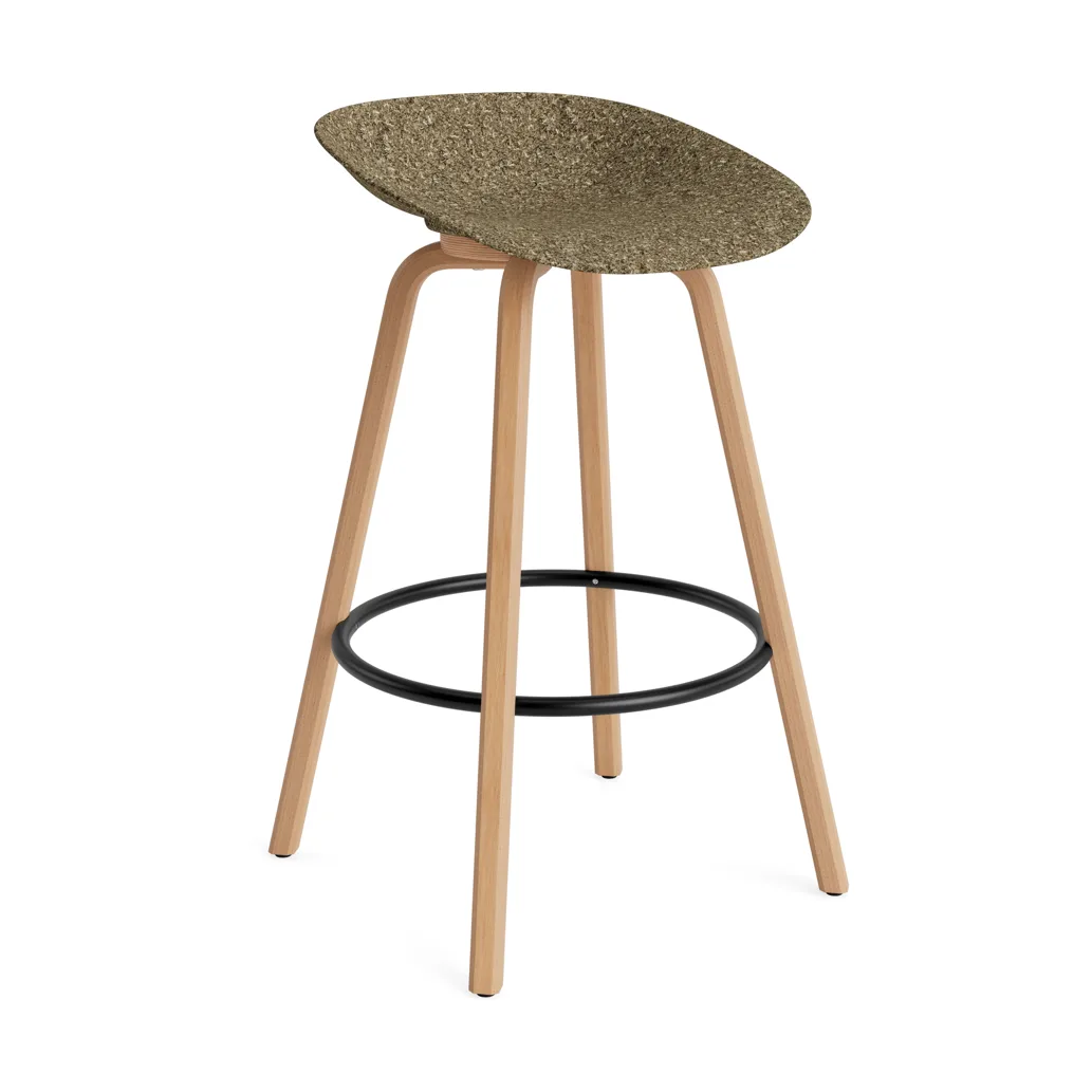 Mat Barstool 65 cm, Seaweed-beech-black steel Normann Copenhagen