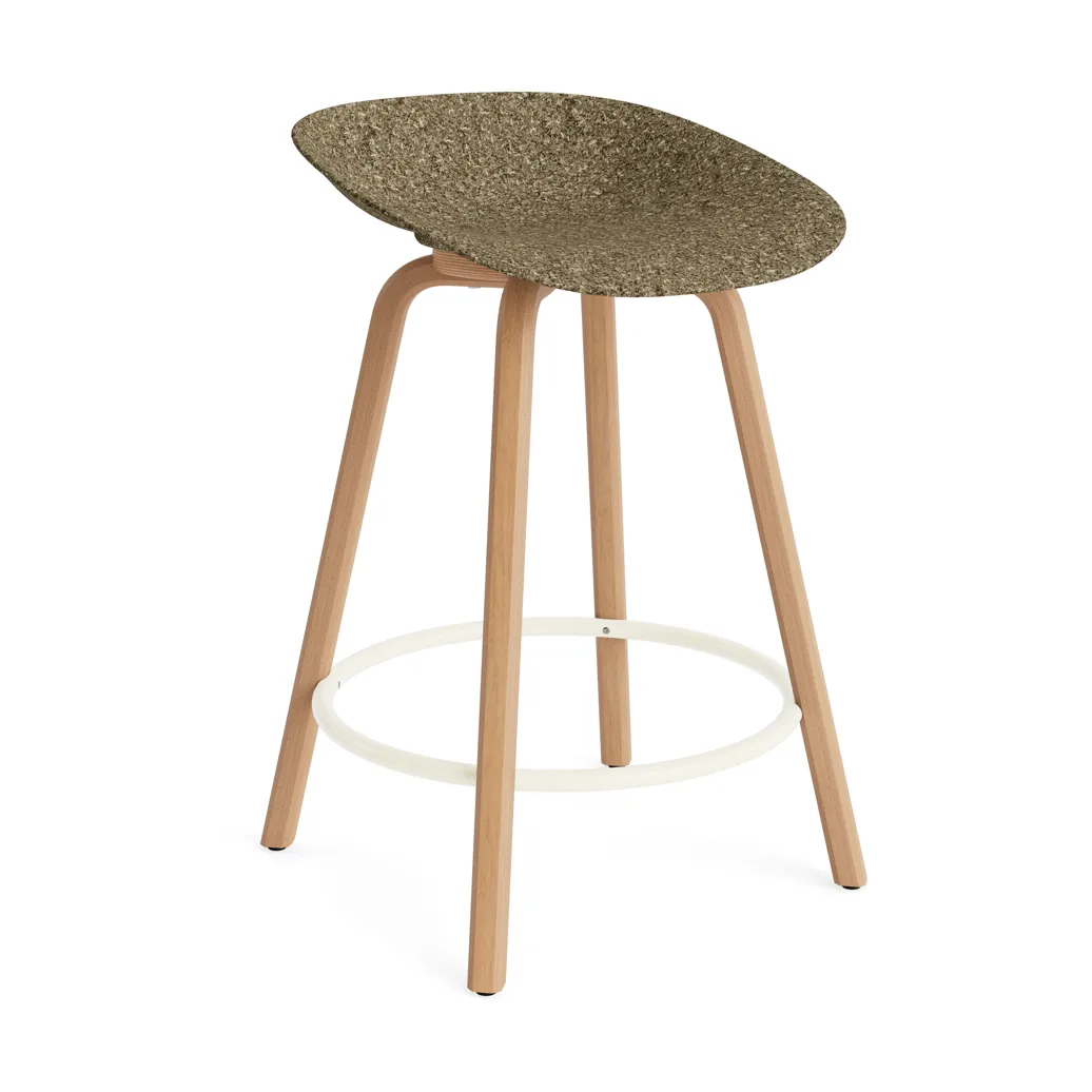 Mat Barstool 65 cm, Seaweed-beech-cream steel Normann Copenhagen