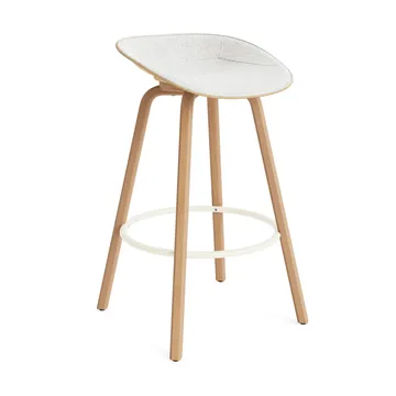 Mat Barstool barstool front-covered 75 cm - Hallingdal 110-hemp-beech-cream steel - Normann Copenhagen