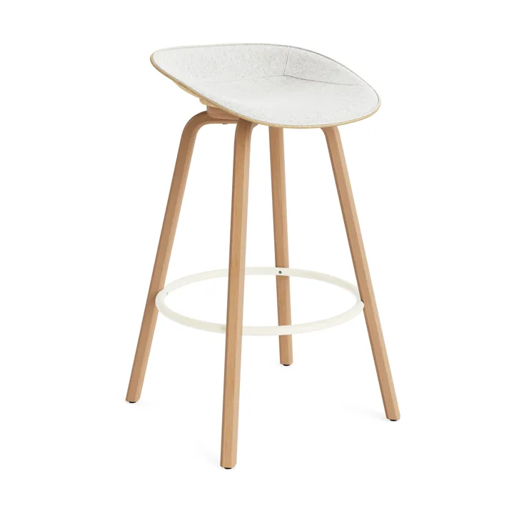 Mat Barstool barstool front-covered 75 cm - Hallingdal 110-hemp-beech-cream steel - Normann Copenhagen