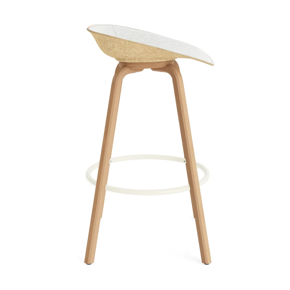 Mat Barstool barstool front-covered 75 cm, Hallingdal 110-hemp-beech-cream steel Normann Copenhagen