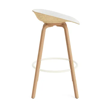 Mat Barstool barstool front-covered 75 cm - Hallingdal 110-hemp-beech-cream steel - Normann Copenhagen