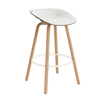 Mat Barstool barstool front-covered 75 cm - Hallingdal 110-seaweed-beech-cream steel - Normann Copenhagen