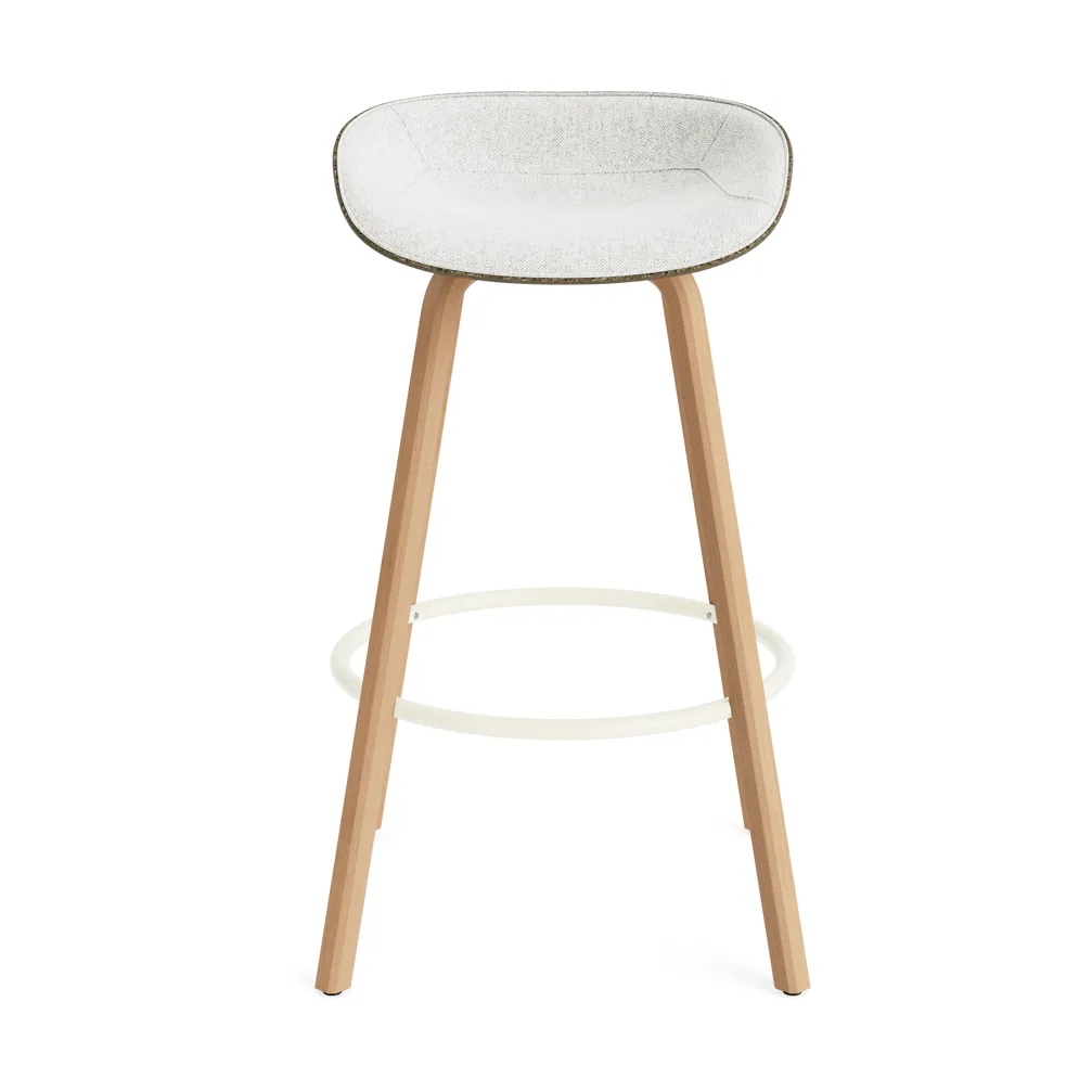 Mat Barstool barstool front-covered 75 cm, Hallingdal 110-seaweed-beech-cream steel Normann Copenhagen